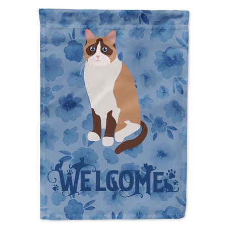 CAROLINES TREASURES 28 x 0.01 x 40 in. Snowshoe Cat Welcome Flag Canvas House Size CK5063CHF
